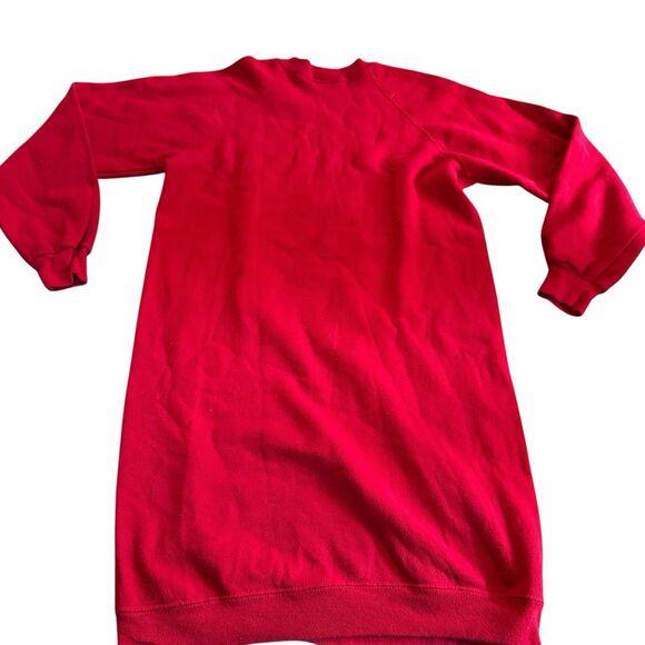 VTG‎ WRANGLER Sweats Sweatshirt Dress Large Red Christmas Bear USA - Picture 10 of 13